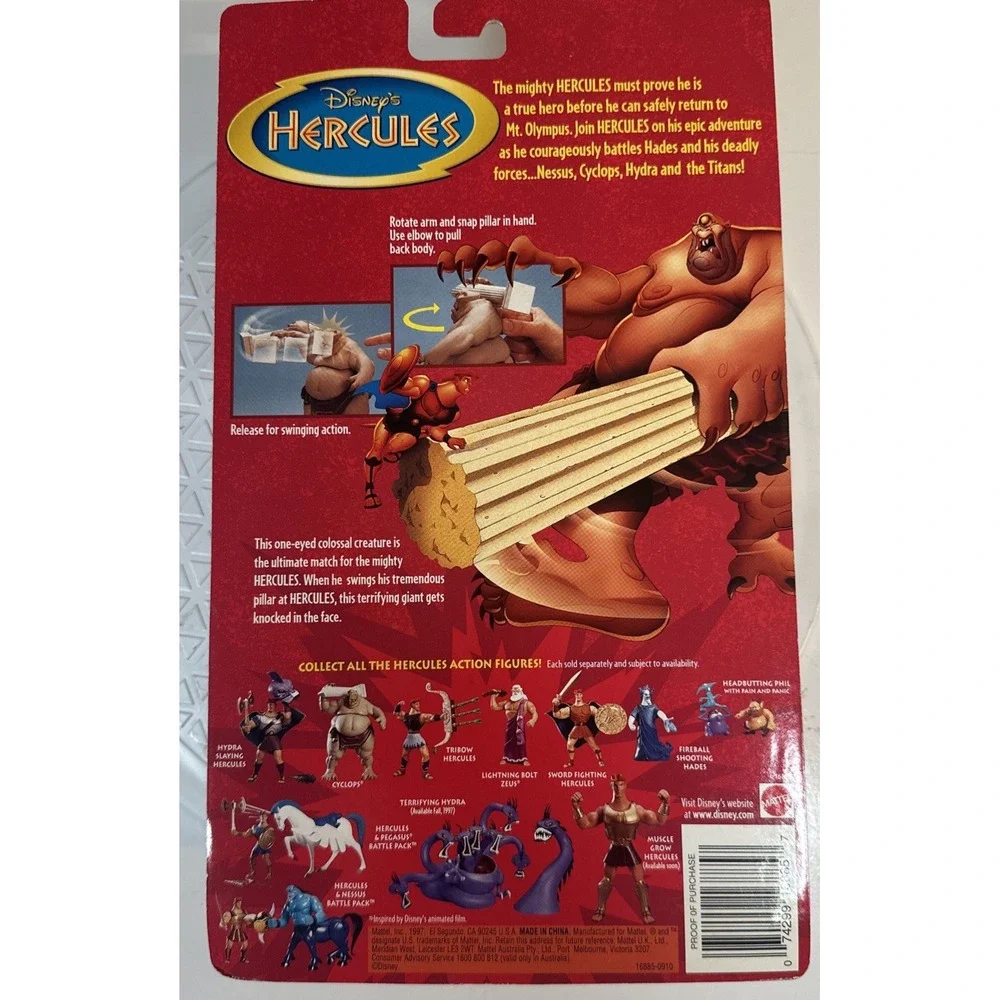 Disney's Hercules: Cyclops W/Swing Attack Pillar Action, Mattel 1997 (53A)